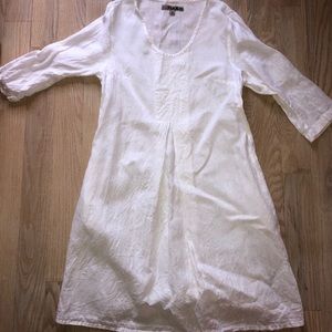 Long white flax dress